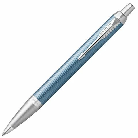 Parker - IM Premium Blue Grey With Chrome Trim Ballpoint Pen 3 Parker - IM Premium Blue Grey With Chrome Trim Ballpoint Pen