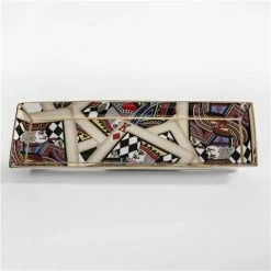 Halcyon Days - Pen Tray W/24k Gold Trim Let's Play Cards