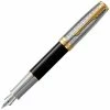 Parker - Sonnet Metal & Black Lacquer GT Fountain Pen Med -Pens and Writing shop 177574 Large