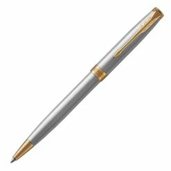 Parker - Sonnet Stainless Steel W/Gold Trim Ballpoint Pen