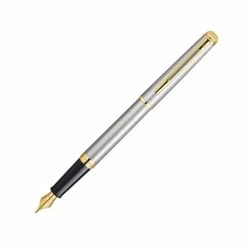 Waterman - Hemisphere Stainless Steel Gold Trim Fountain Pen