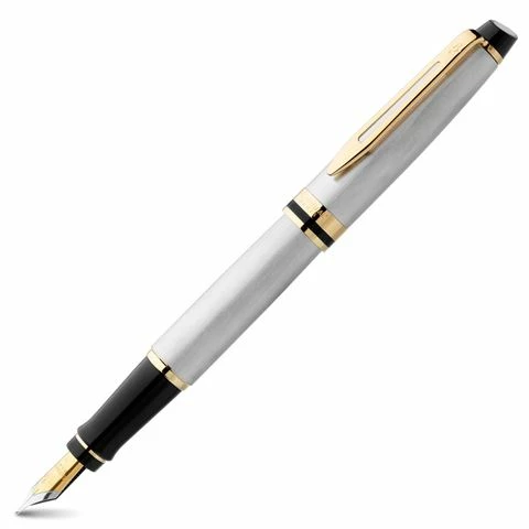 Waterman - Expert Stainless Steel Fountain Pen W/Gold Trim 3 Waterman - Expert Stainless Steel Fountain Pen W/Gold Trim