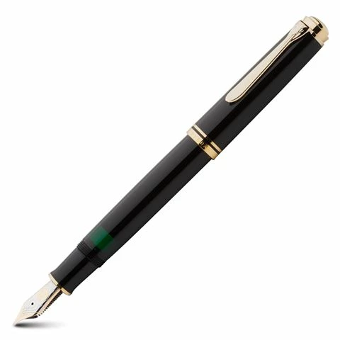 Pelikan - 800 Black & Gold Medium Nib Fountain Pen 3 Pelikan - 800 Black & Gold Medium Nib Fountain Pen