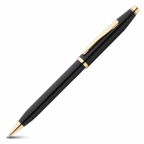 Cross - Century II Ballpoint Pen Lacquer Black & Gold Trim 3 Cross - Century II Ballpoint Pen Lacquer Black & Gold Trim