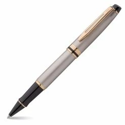 Waterman - Expert Stainless Steel Gold Trim Rollerball Pen