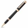 Montegrappa - NeroUno Linea Black Rose Gold Fountain Pen -Pens and Writing shop 573385 Large