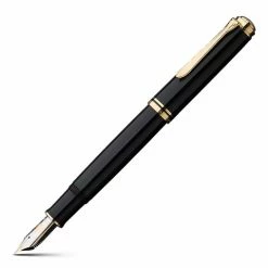 Pelikan - 1000 Fountain Pen Fine Nib Black With Gold Trim