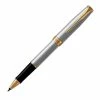 Parker - Sonnet Stainless Steel Rollerball Pen W/Gold Trim -Pens and Writing shop 574327 Large
