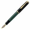 Pelikan - 600 Fountain Pen Black & Green Fine Nib -Pens and Writing shop 576708 Large