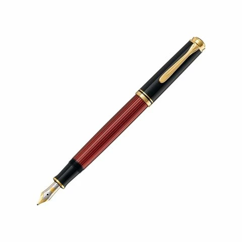 Pelikan - 600 Fountain Pen Fine Nib Black & Red 3 Pelikan - 600 Fountain Pen Fine Nib Black & Red