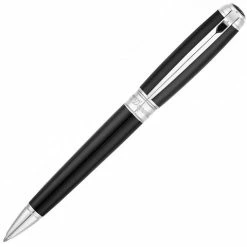 Dupont - Line D Lacquer & Palladium Ballpoint Medium Pen Blk