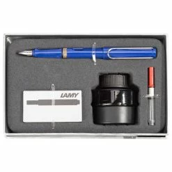 Lamy - Safari Fountain Pen Black Ink Gift Pack Blue