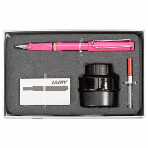 Lamy - Safari Fountain Pen Black Ink Gift Pack Pink 3 Lamy - Safari Fountain Pen Black Ink Gift Pack Pink