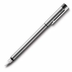Lamy - Logo Stainless Steel & Black Fountain Pen Medium Nib