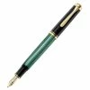 Pelikan - 400 Fountain Pen Fine Nib Black/Green -Pens and Writing shop 596083 Large