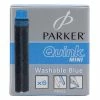 Parker - Quink Mini Fountain Pen Cartridges Blue -Pens and Writing shop 899130 Large